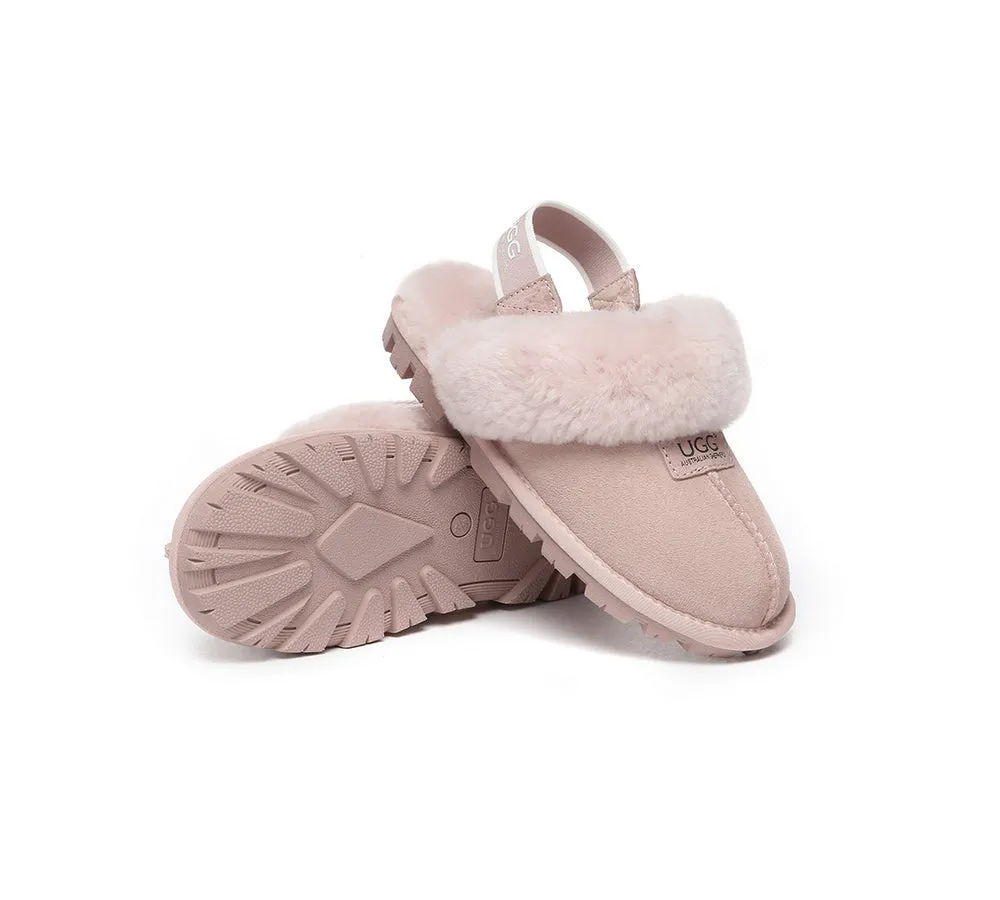 UGG AUSTRALIAN SHEPHERD Sheepskin Wool Removable Strap Slingback Slippers Suzie ll