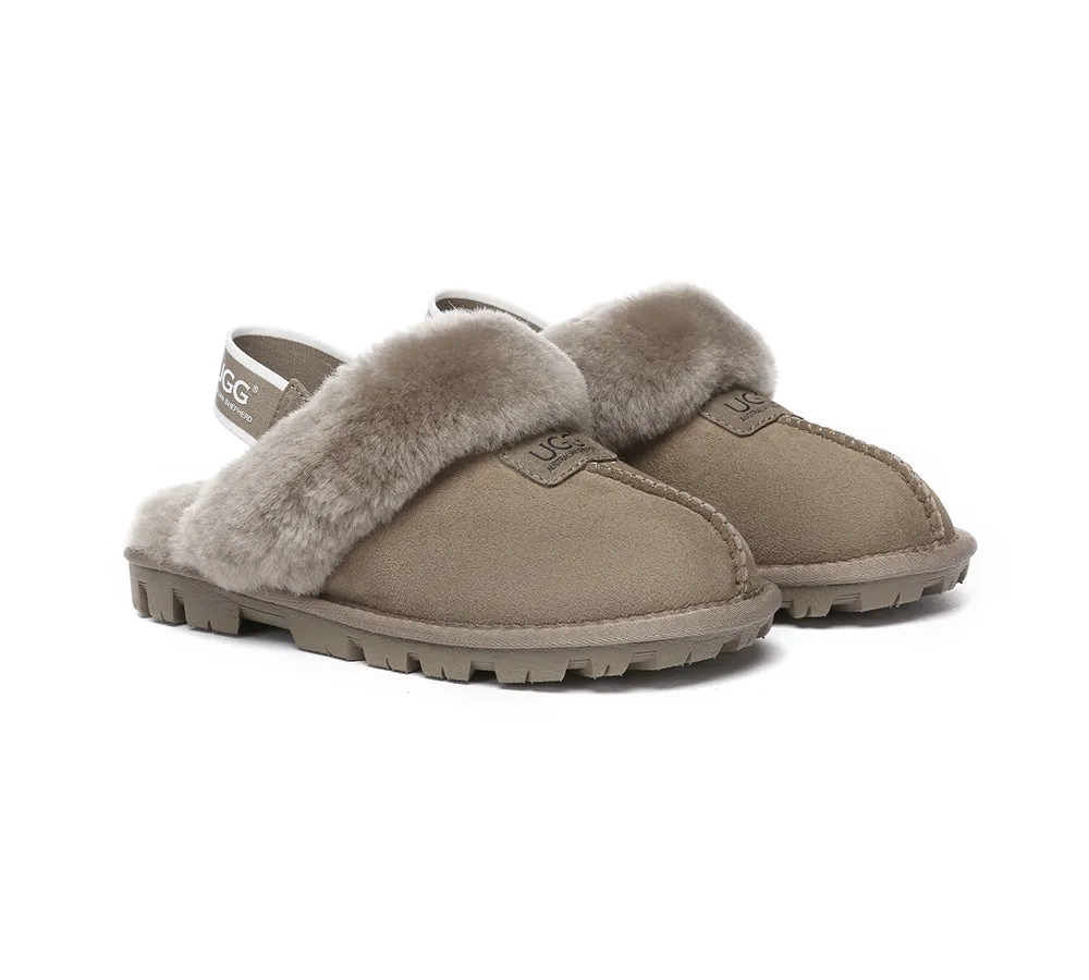 UGG AUSTRALIAN SHEPHERD Sheepskin Wool Removable Strap Slingback Slippers Suzie ll