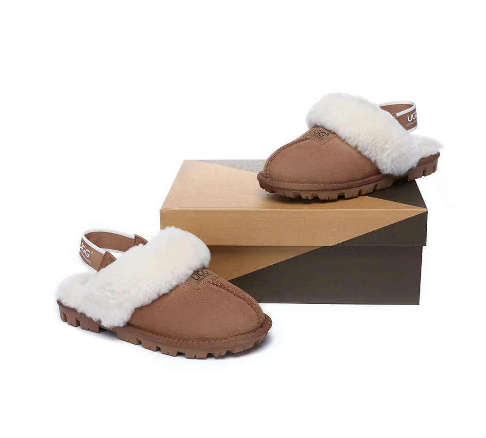 UGG AUSTRALIAN SHEPHERD Sheepskin Wool Removable Strap Slingback Slippers Suzie ll