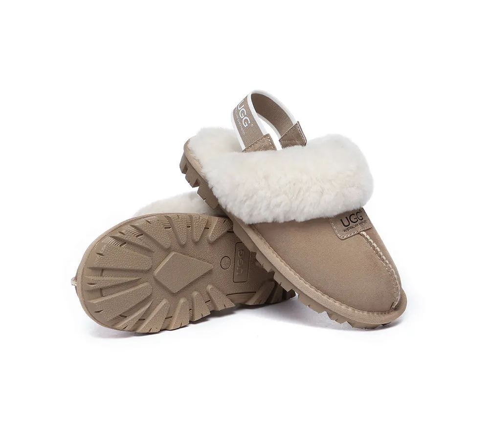 UGG AUSTRALIAN SHEPHERD Sheepskin Wool Removable Strap Slingback Slippers Suzie ll