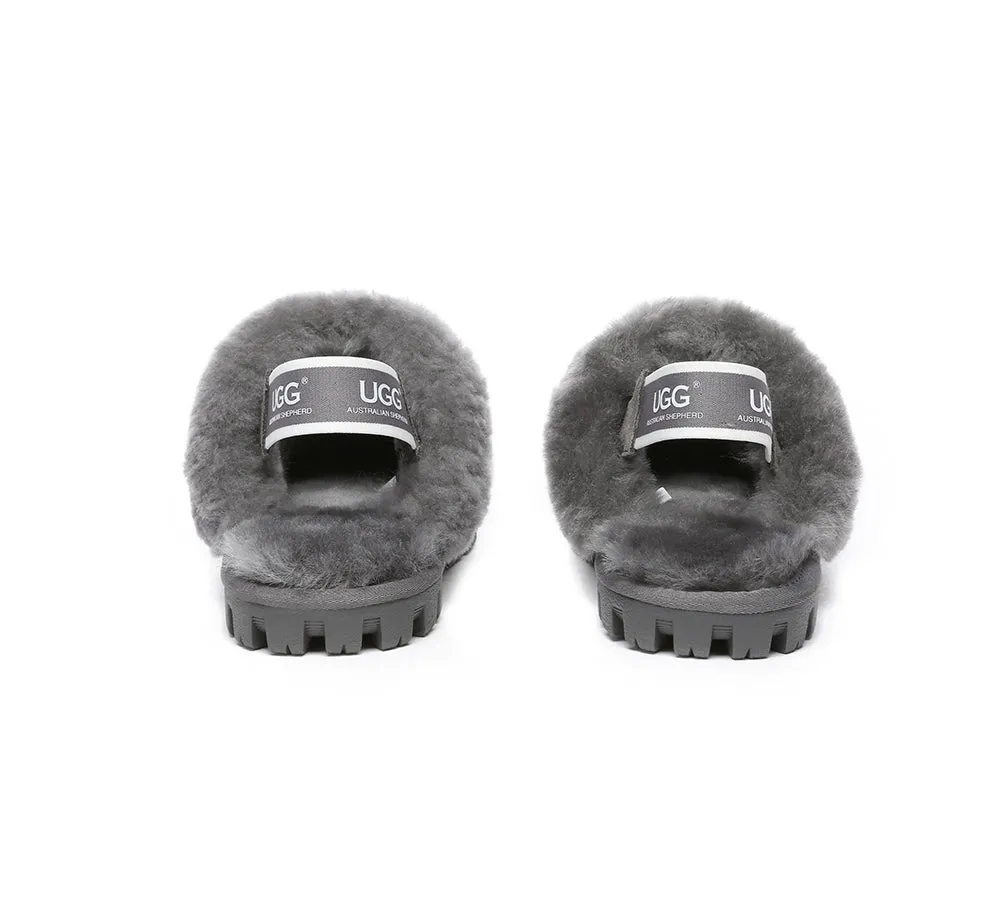 UGG AUSTRALIAN SHEPHERD Sheepskin Wool Removable Strap Slingback Slippers Suzie ll