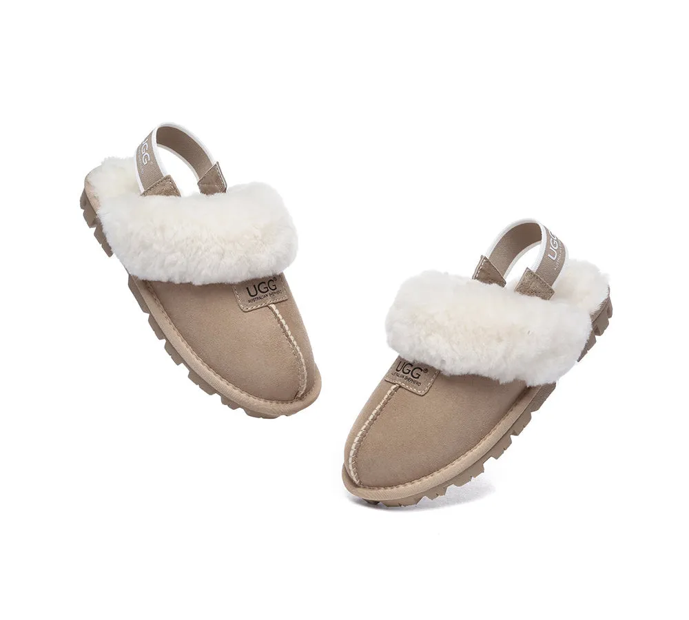 UGG AUSTRALIAN SHEPHERD Sheepskin Wool Removable Strap Slingback Slippers Suzie ll