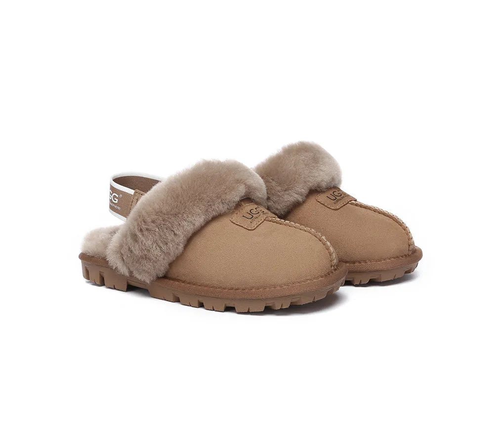 UGG AUSTRALIAN SHEPHERD Sheepskin Wool Removable Strap Slingback Slippers Suzie ll