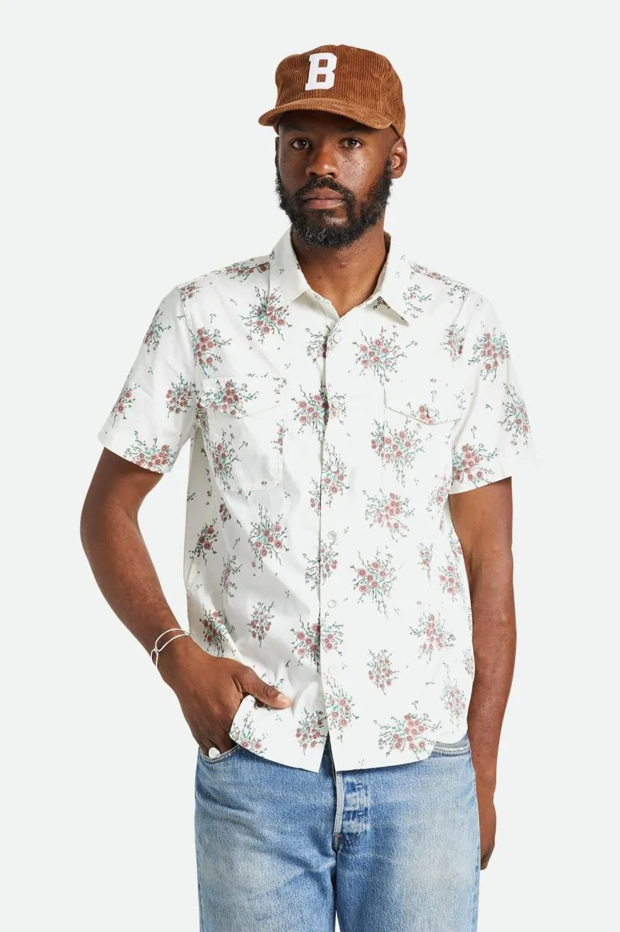 Wayne Stretch S/S Woven Shirt - Off White Wild Floral