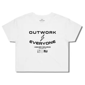 Women's Outwork Everyone Street Crop Tee - White / Black