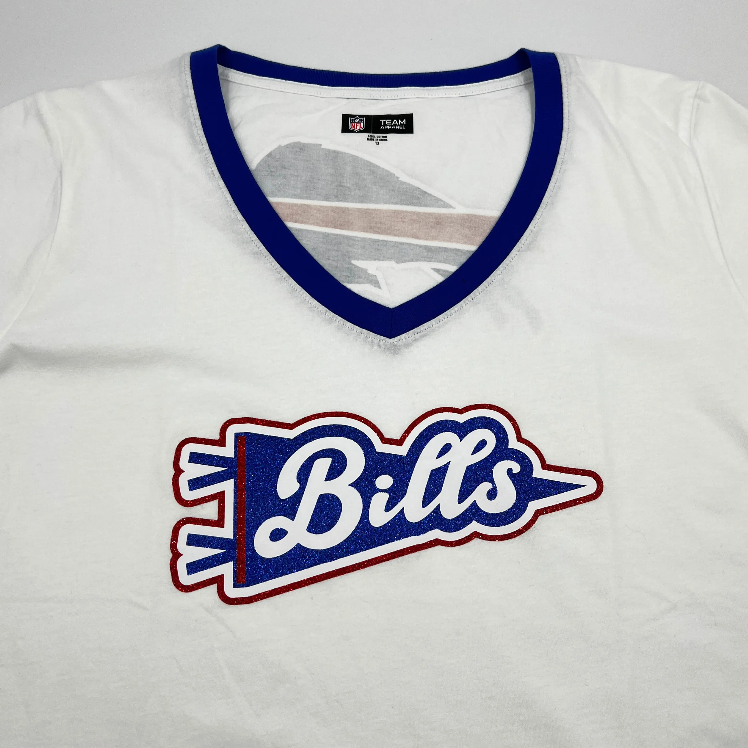 Women's Plus New Era Bills With Primary Logo White Short Sleeve Shirt