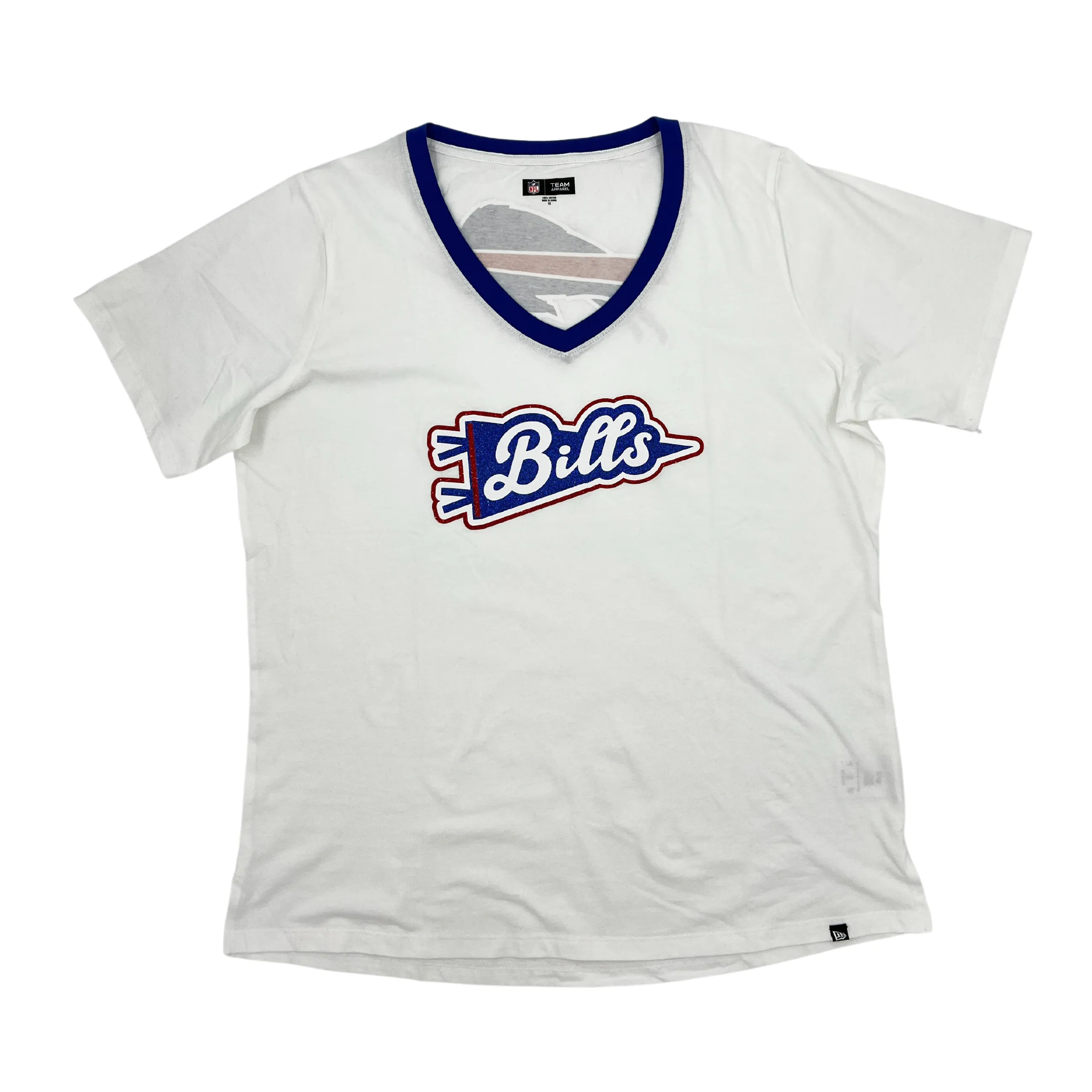 Women's Plus New Era Bills With Primary Logo White Short Sleeve Shirt