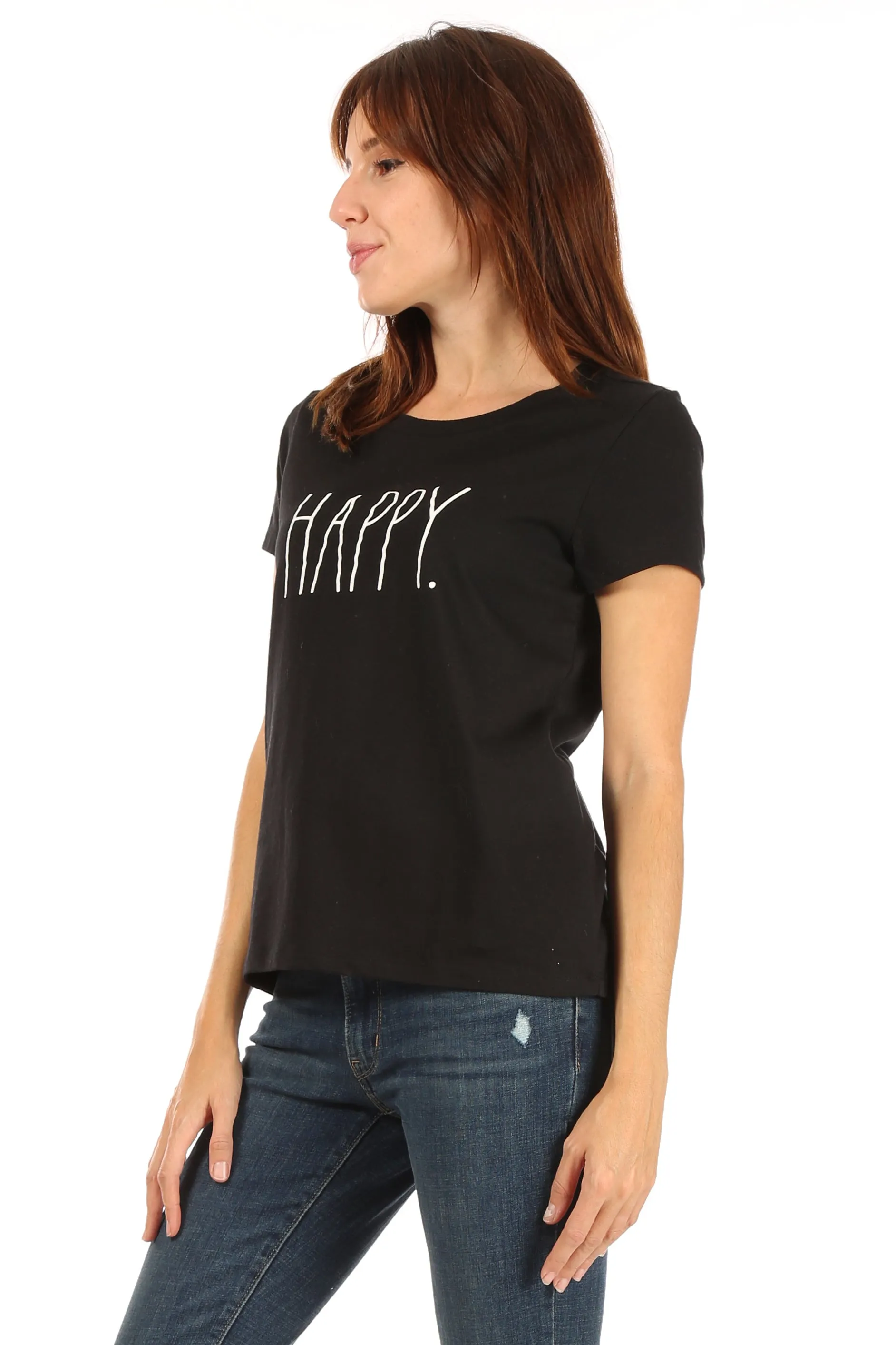 Women's "HAPPY" Short Sleeve Icon T-Shirt