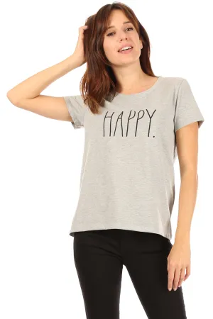 Women's "HAPPY" Short Sleeve Icon T-Shirt