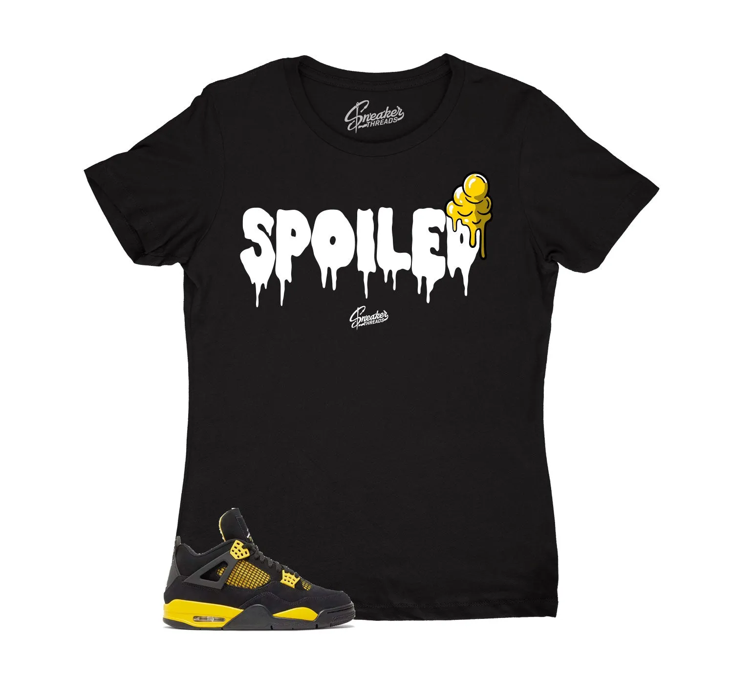 Womens Yellow Thunder 4 Shirt - Spoiled - Black