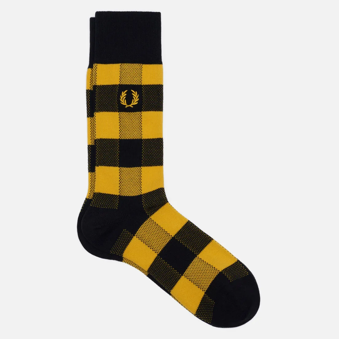 YELLOW TONAL CHECK SOCKS